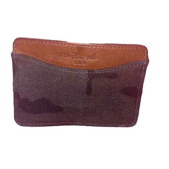 Rare The Hill-Side Camo Canvas And Leather‎ Cardholder Wallet Made In USA - Picture 1 of 9